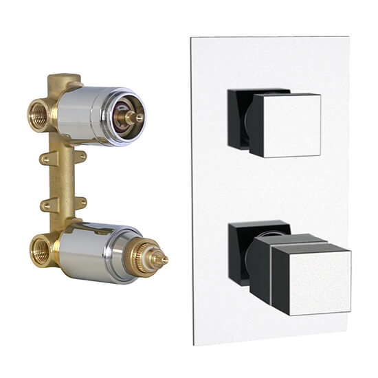 Nameeks QT92US-NP Remer Thermostatic Two Way Diverter on Single Flange - Satin Nickel - Click Image to Close