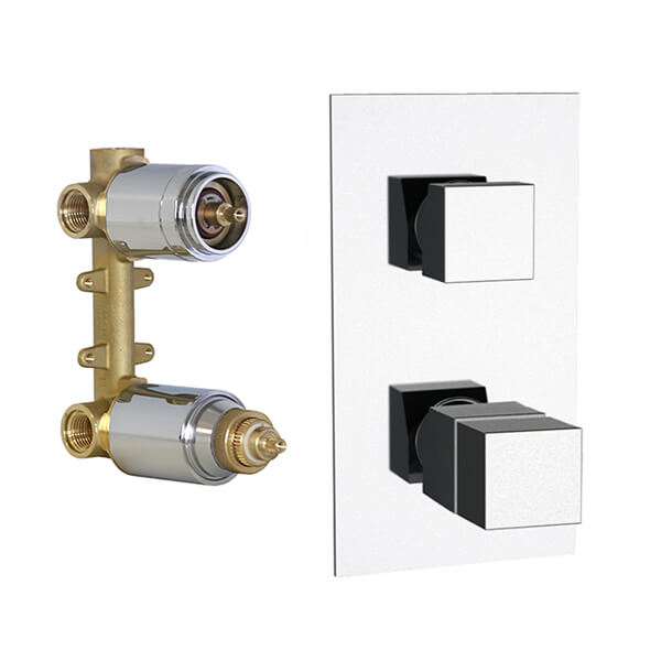 Nameeks QT93US-NP Remer Three Way Thermostatic Diverter on Single Flange - Satin Nickel - Click Image to Close