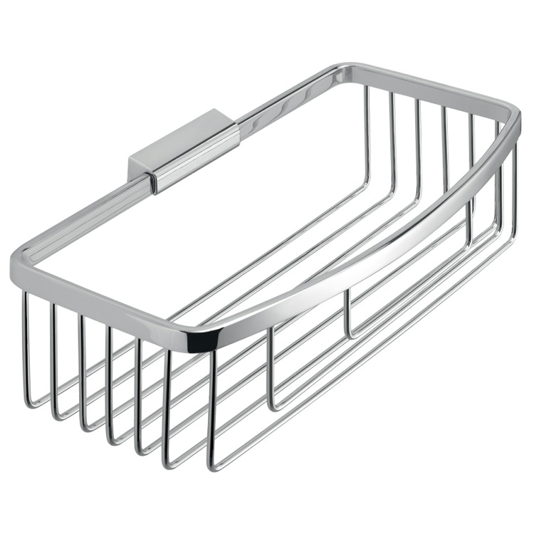 Nameeks S018-13 Gedy Rectangular Chromed Stainless Steel Wire Shower Basket - Chrome