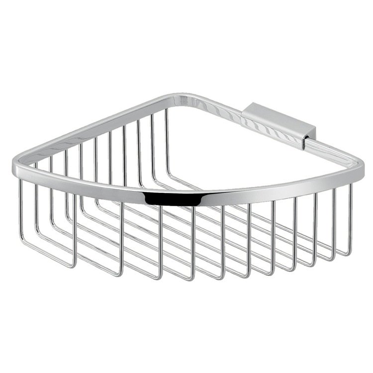 Nameeks S080-13 Gedy Modern Chromed Stainless Steel Wire Corner Shower Basket - Chrome