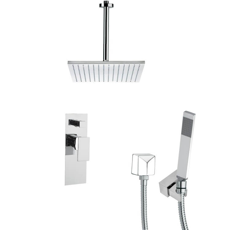 Nameeks SFH6098 Remer Square Shower Faucet Set with Handheld Shower - Chrome