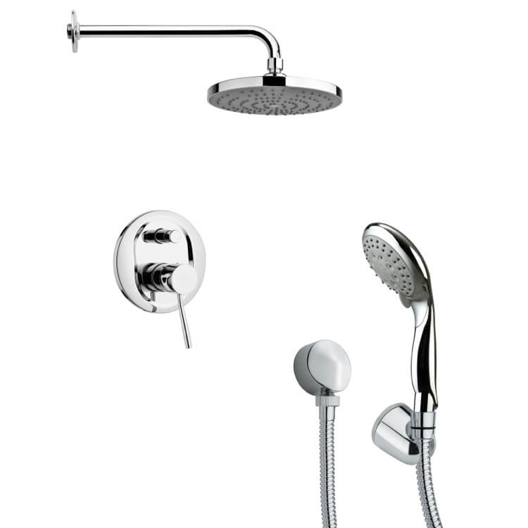 Nameeks SFH6166 Remer Round Modern Polished Chrome Shower System - Chrome - Click Image to Close