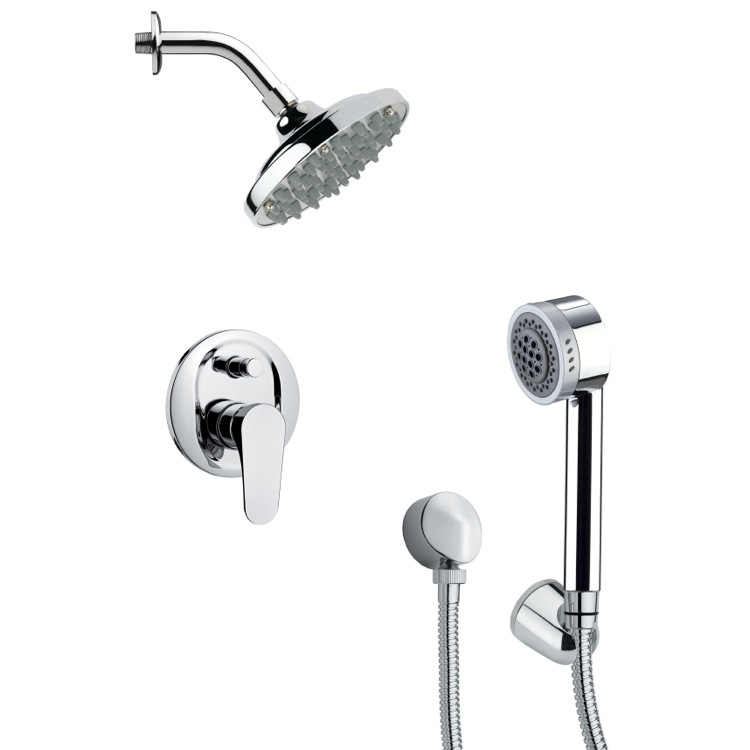 Nameeks SFH6179 Remer Round Sleek Chrome Contemporary Shower System - Chrome