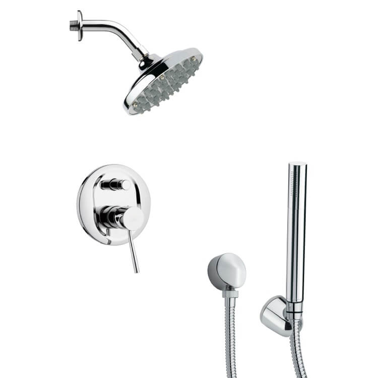 Nameeks SFH6180 Remer Round Sleek Chrome Modern Shower System - Chrome - Click Image to Close