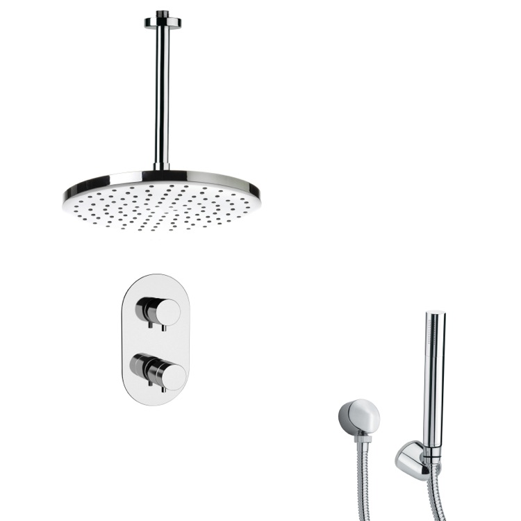 Nameeks SFH6405 Remer Polished Chrome Thermostatic Shower Faucet with Hand Shower - Chrome - Click Image to Close