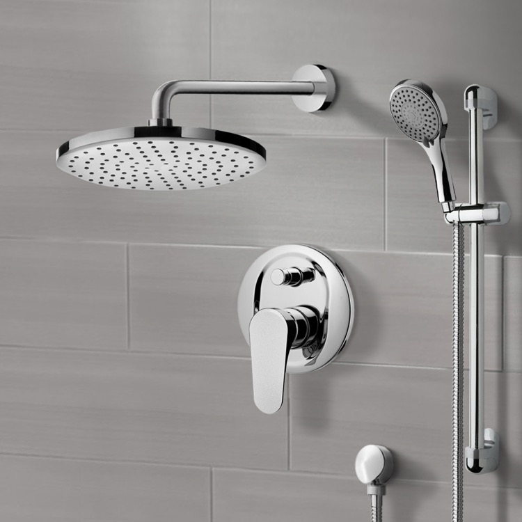 Nameeks SFR7163 Remer Round Sleek Chrome Shower Faucet Set - Chrome