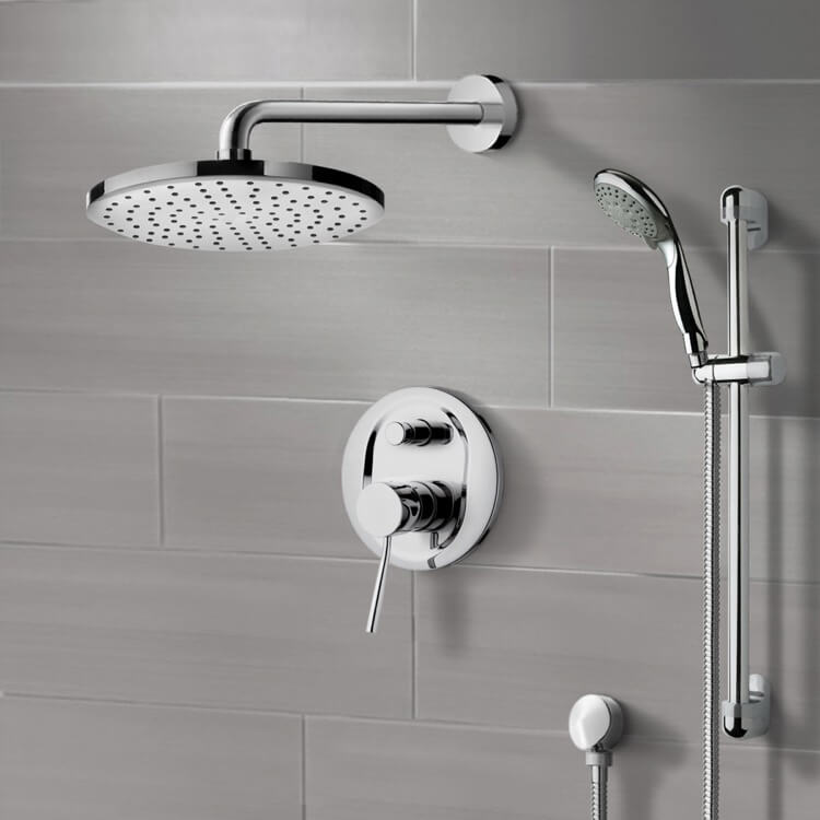 Nameeks SFR7166 Remer Round Sleek Chrome Shower Faucet Set - Chrome