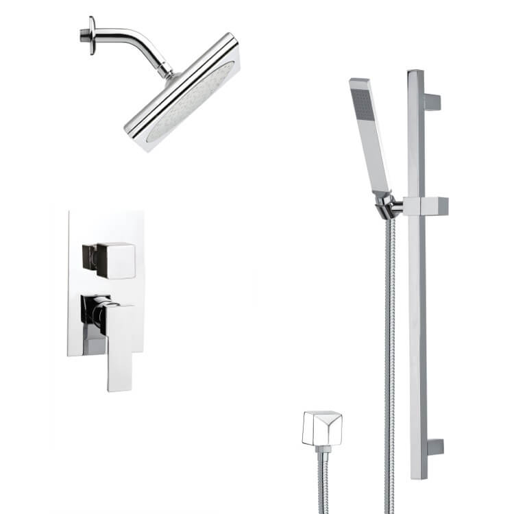 Nameeks SFR7193 Remer Chrome Square Shower Faucet Set - Chrome