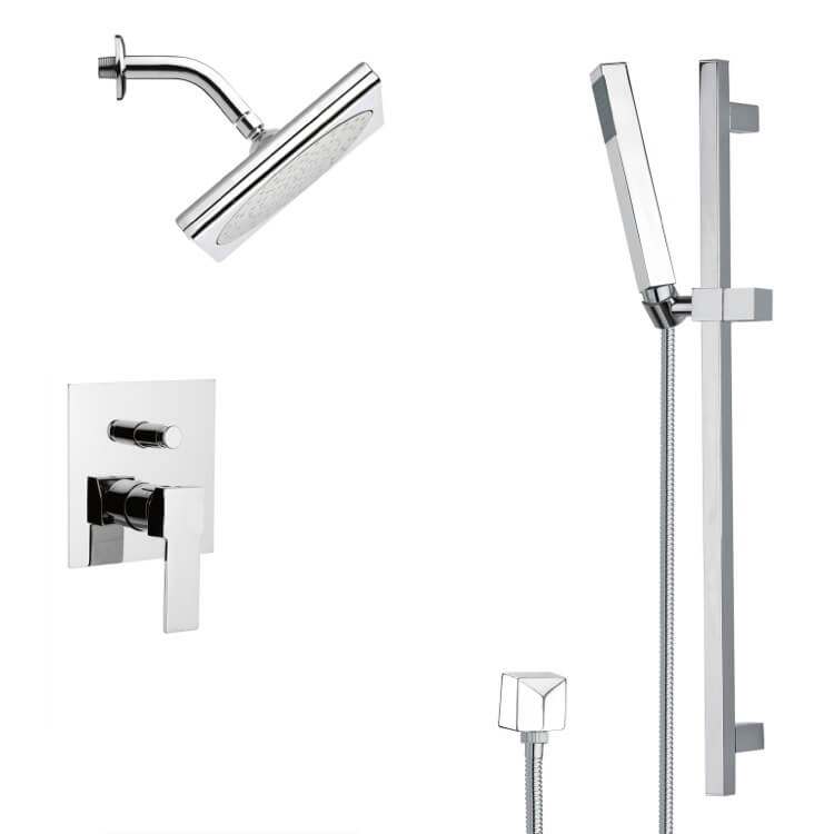 Nameeks SFR7195 Remer Chrome Square Shower Faucet Set - Chrome - Click Image to Close