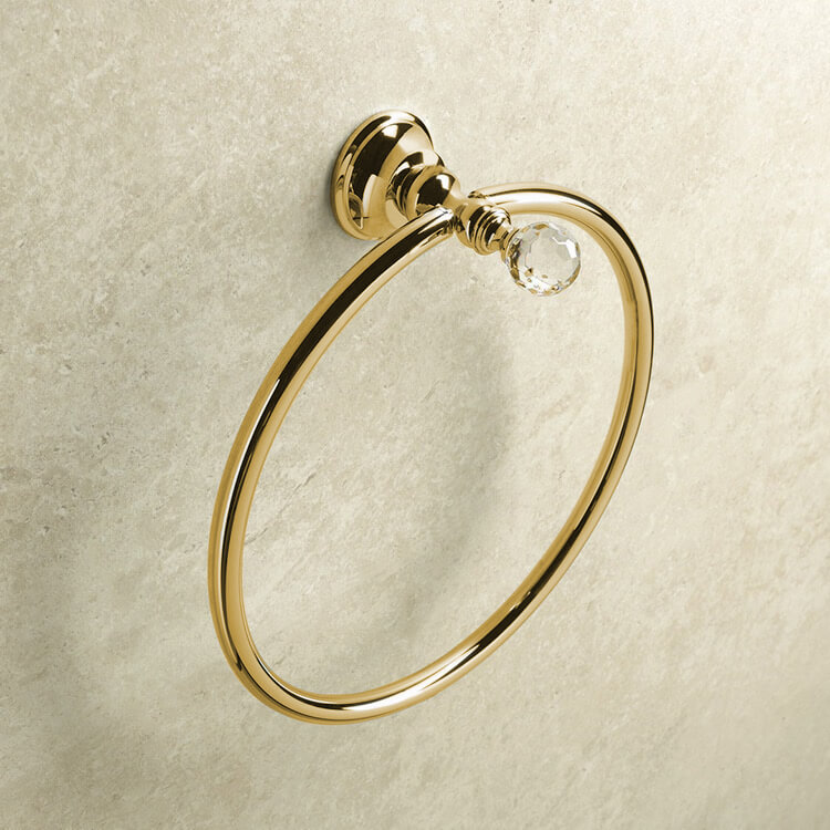 Nameeks SL07-16 StilHaus Gold Towel Ring with Crystal - Gold