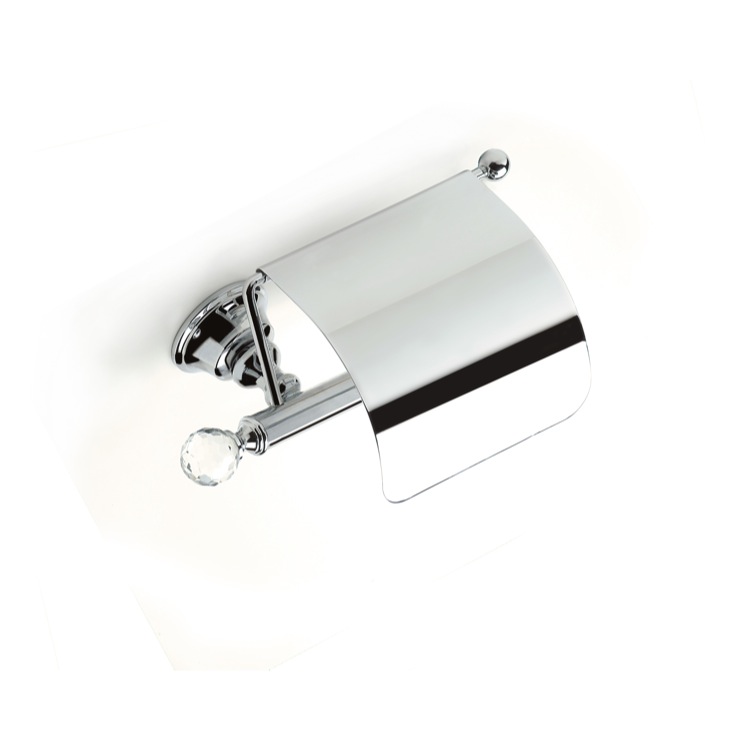 Nameeks SL11C-08 StilHaus Chrome Brass Covered Toilet Roll Holder with Crystal - Chrome