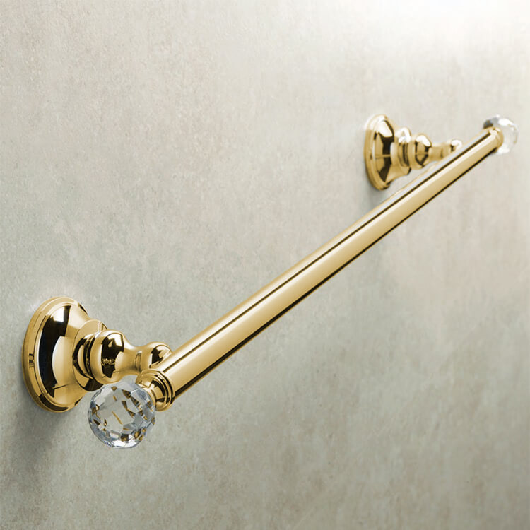 Nameeks SL45-16 StilHaus Gold Brass 18 Inch Towel Bar with Crystals - Gold