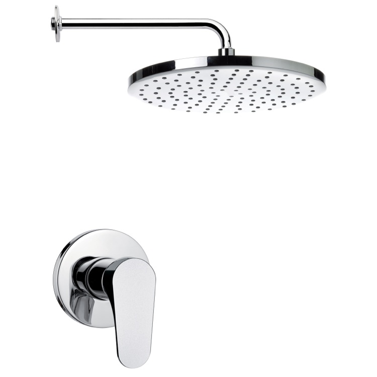 Nameeks SS1001 Remer Round Modern Chrome Shower Faucet Set - Chrome - Click Image to Close