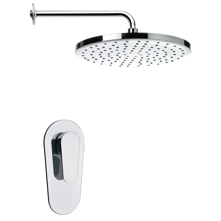 Nameeks SS1002 Remer Round ModernRain Shower Faucet Set - Chrome - Click Image to Close