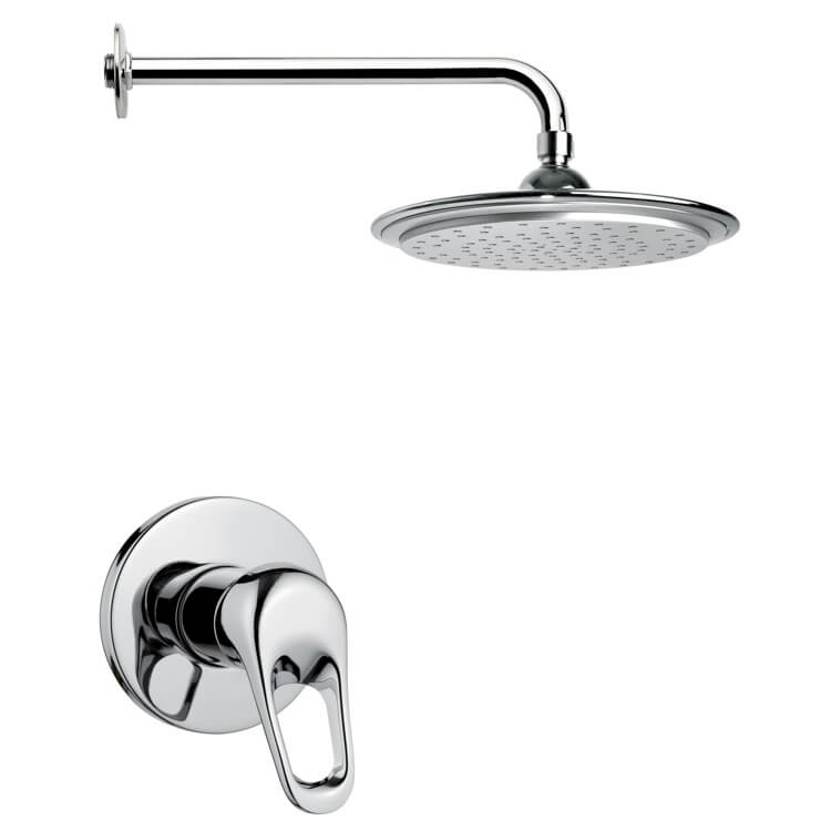 Nameeks SS1006 Remer Round Modern Shower Faucet Set - Chrome - Click Image to Close