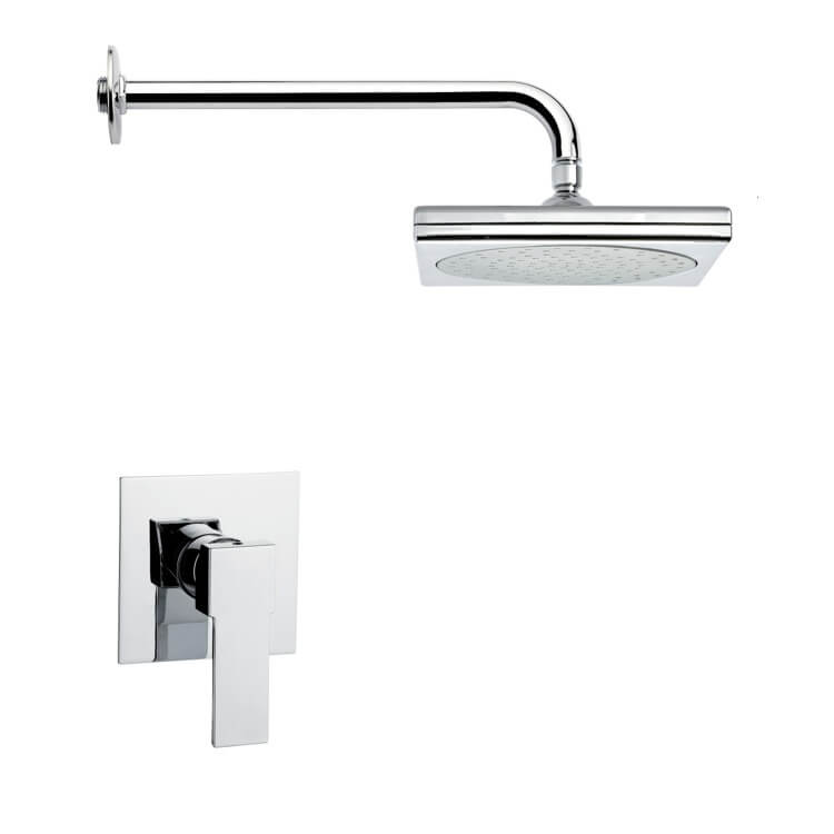 Nameeks SS1017 Remer Square Contemporary Chrome Shower Faucet Set - Chrome