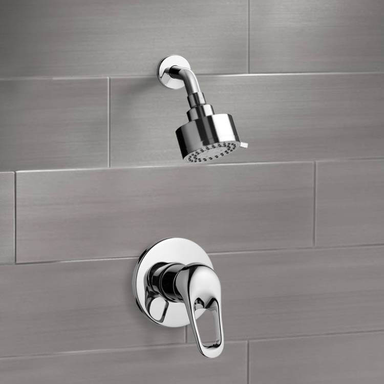 Nameeks SS1082 Remer Round Polished Chrome Shower Faucet Set - Chrome