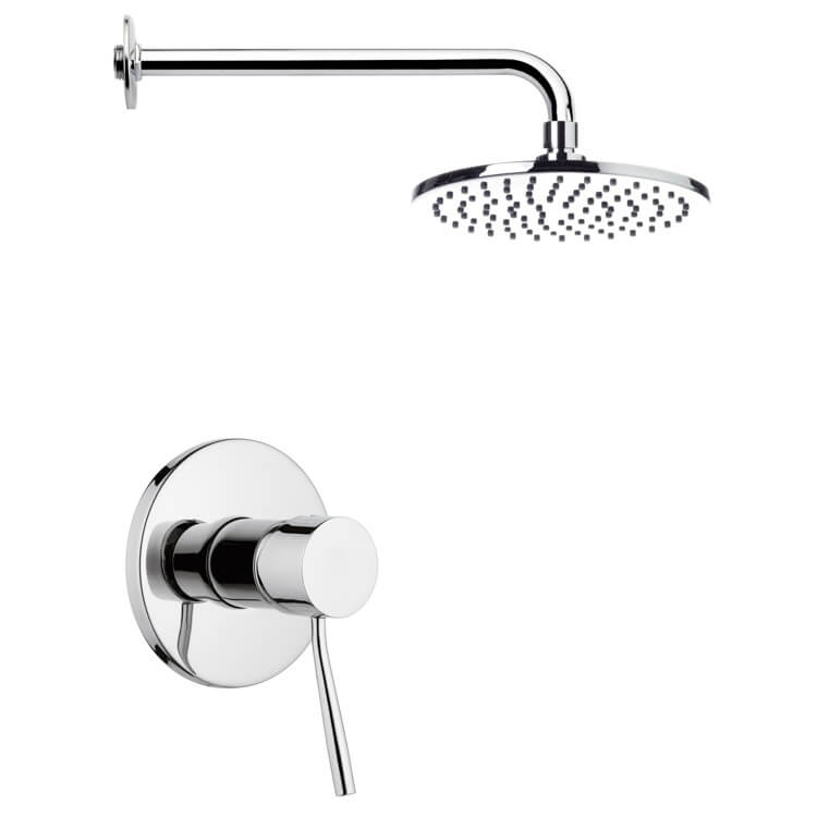 Nameeks SS1151-CR Remer Chrome Shower Faucet Set with 8" Rain Shower Head - Chrome