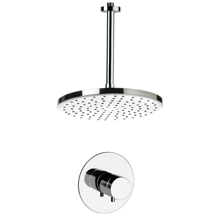 Nameeks SS1405 Remer Thermostatic Round Polished Chrome Shower Faucet Set - Chrome - Click Image to Close