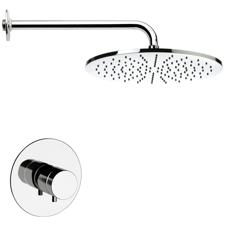 Nameeks SS1409 Remer Round Chrome Shower Faucet Set in 8 Finishes - Chrome