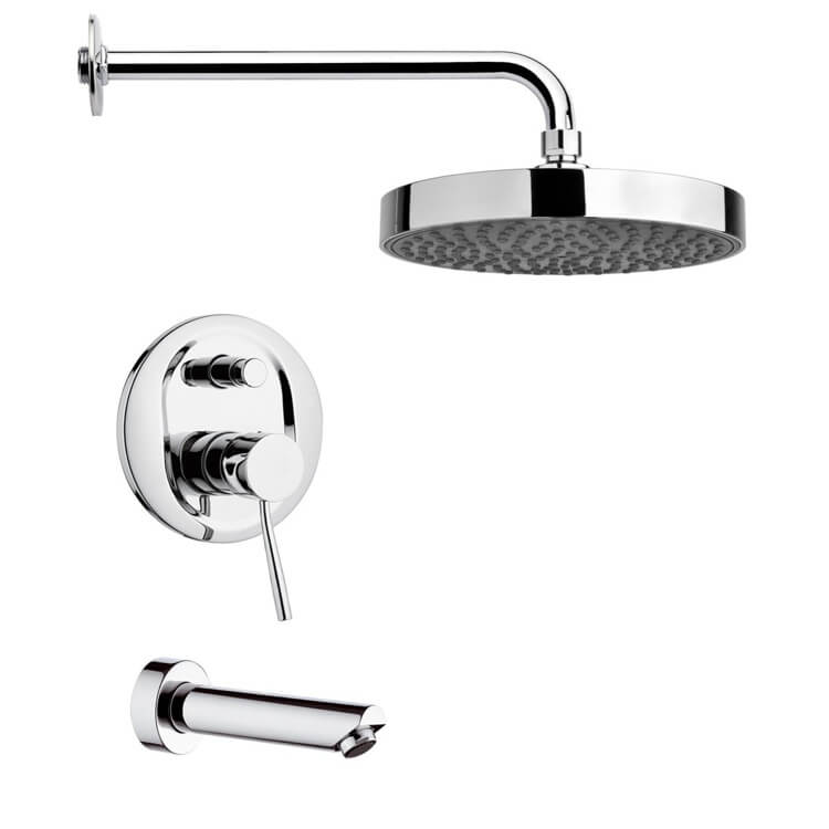 Nameeks TSF2197 Remer Polished Chrome Contemporary Rain Shower System - Chrome