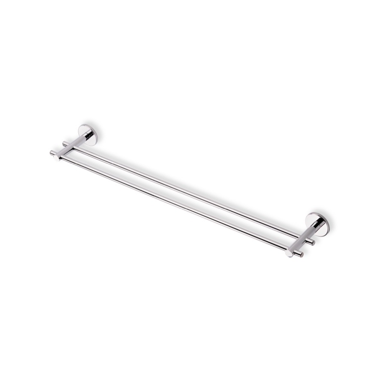 Nameeks VE05.2-08 StilHaus Chrome 24 Inch Double Towel Bar Made in Brass - Chrome