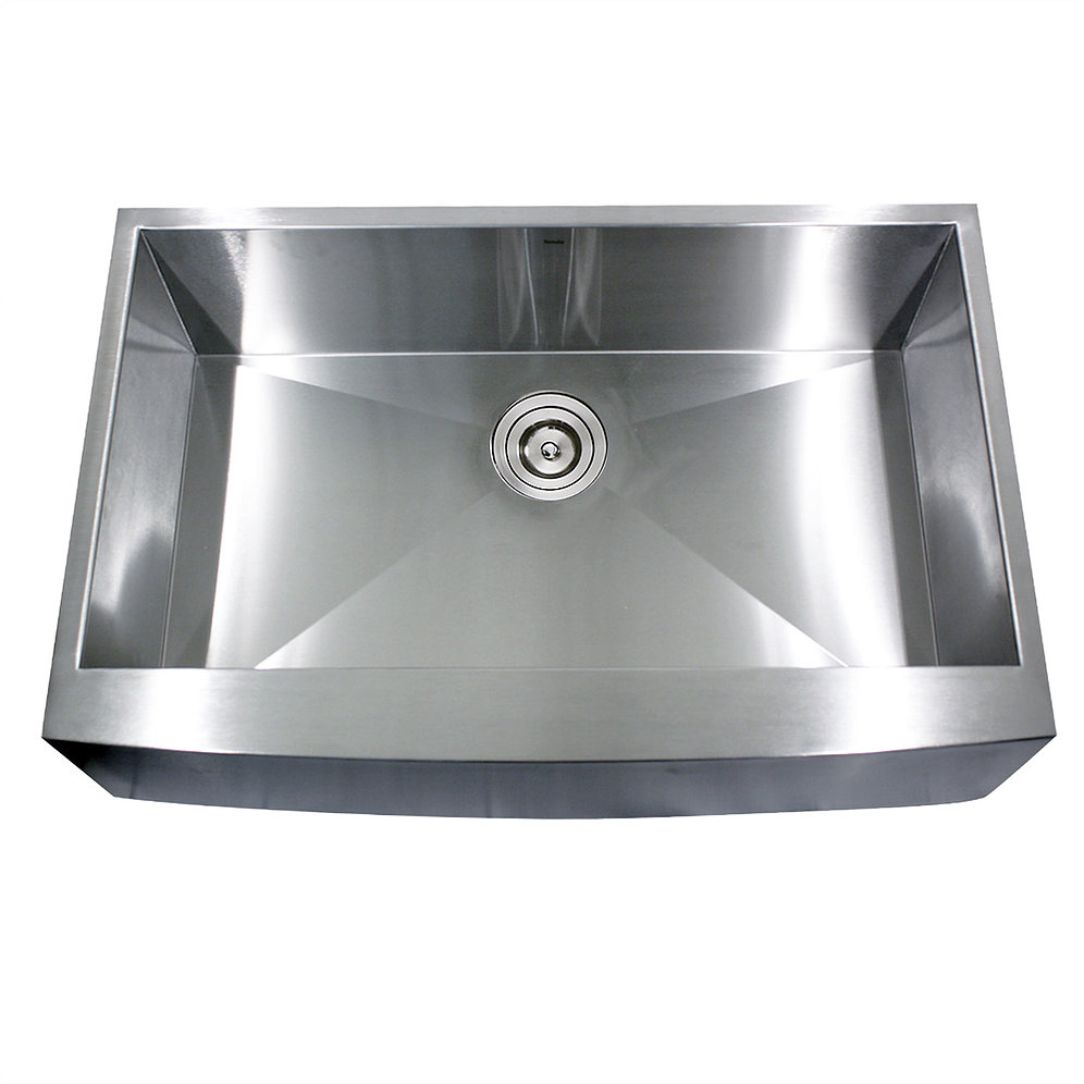 Nantucket Sinks APRON332010-16 Apron332010-16 - 33 Inch Pro Series Single Bowl Farmhouse Apron Front Stainless Steel Kitchen Sink - Click Image to Close