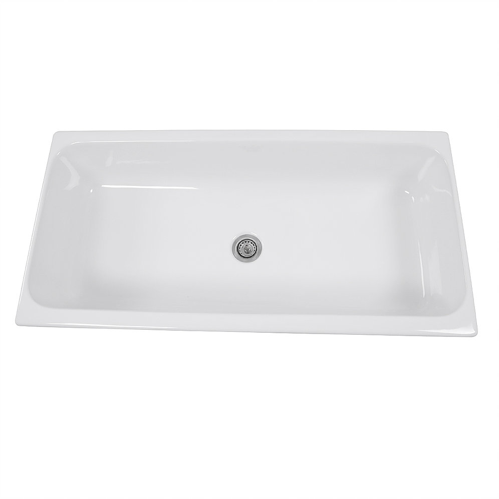 Nantucket Sinks Canal35-90 35.5 Inch Rectangular Italian Fireclay Vessel Sink - Click Image to Close