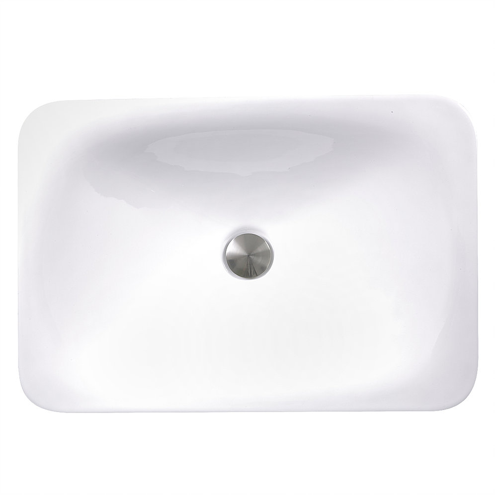 Nantucket Sinks DI-2114-R 21 Inch Rectangular Drop-In Ceramic Vanity Sink DI-2114-R