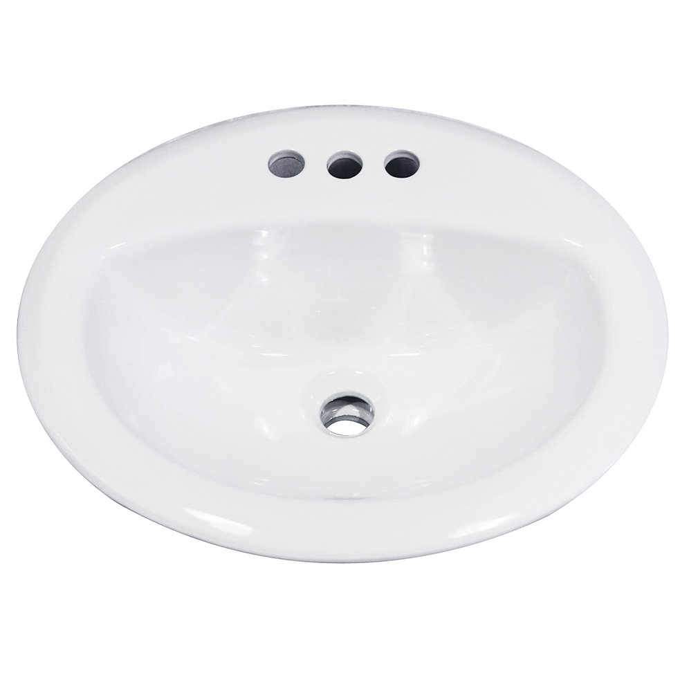 Nantucket Sinks DI2017-4 20.25 Inch Drop-In Ceramic Vanity Sink DI2017-4
