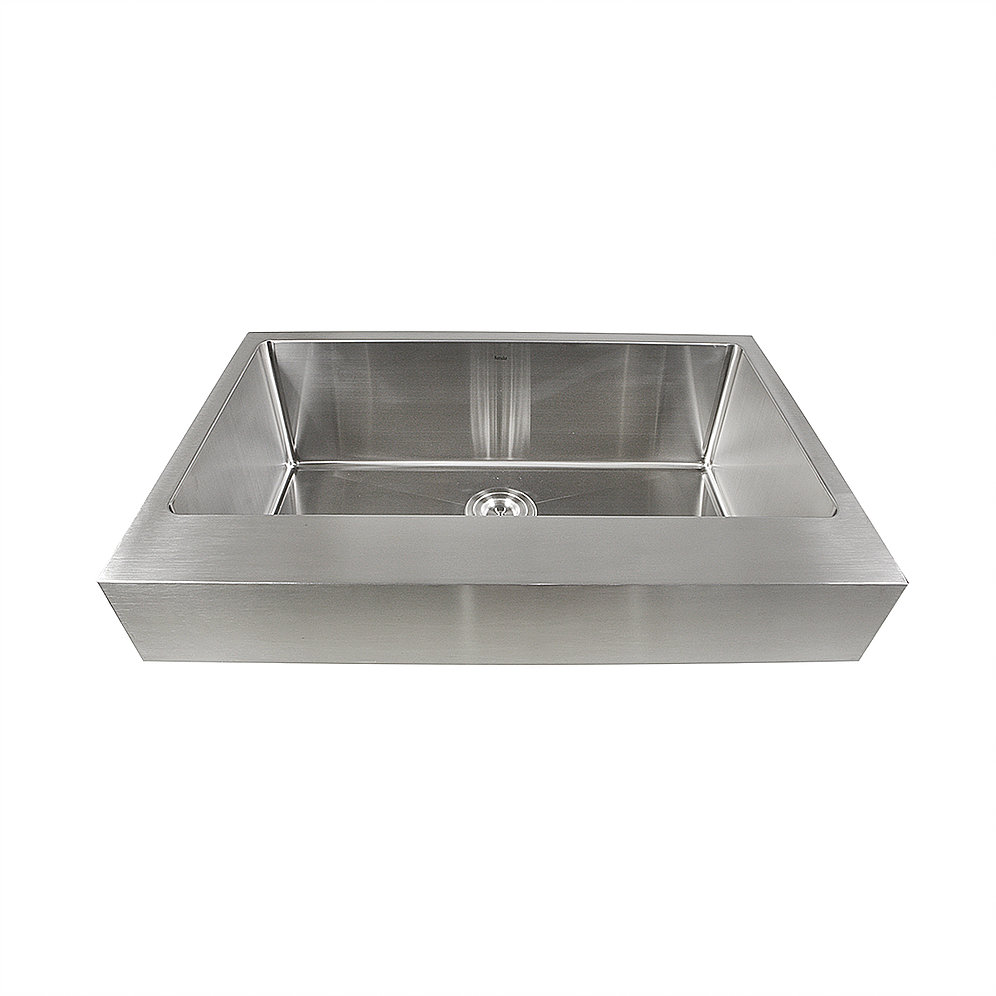 Nantucket Sinks EZApron33-5.5 EZApron33-5.5 Patented Design Pro Series Single Bowl Undermount Stainless Steel Kitchen Sink with 5.5 Inch Apron Front - Click Image to Close