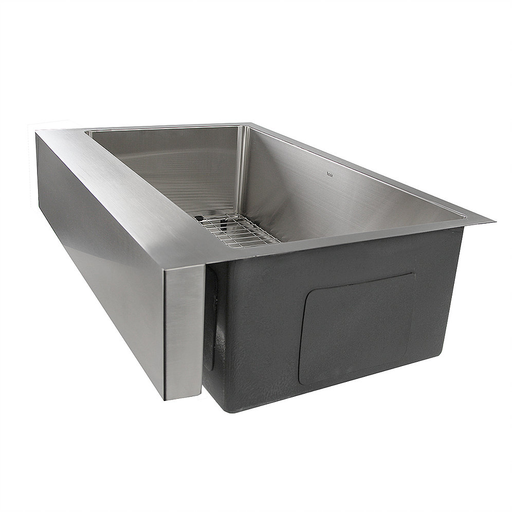 Nantucket Sinks EZApron33 EZApron33 Patented Design Pro Series Single Bowl Undermount Stainless Steel Kitchen Sink with 7 Inch Apron Front