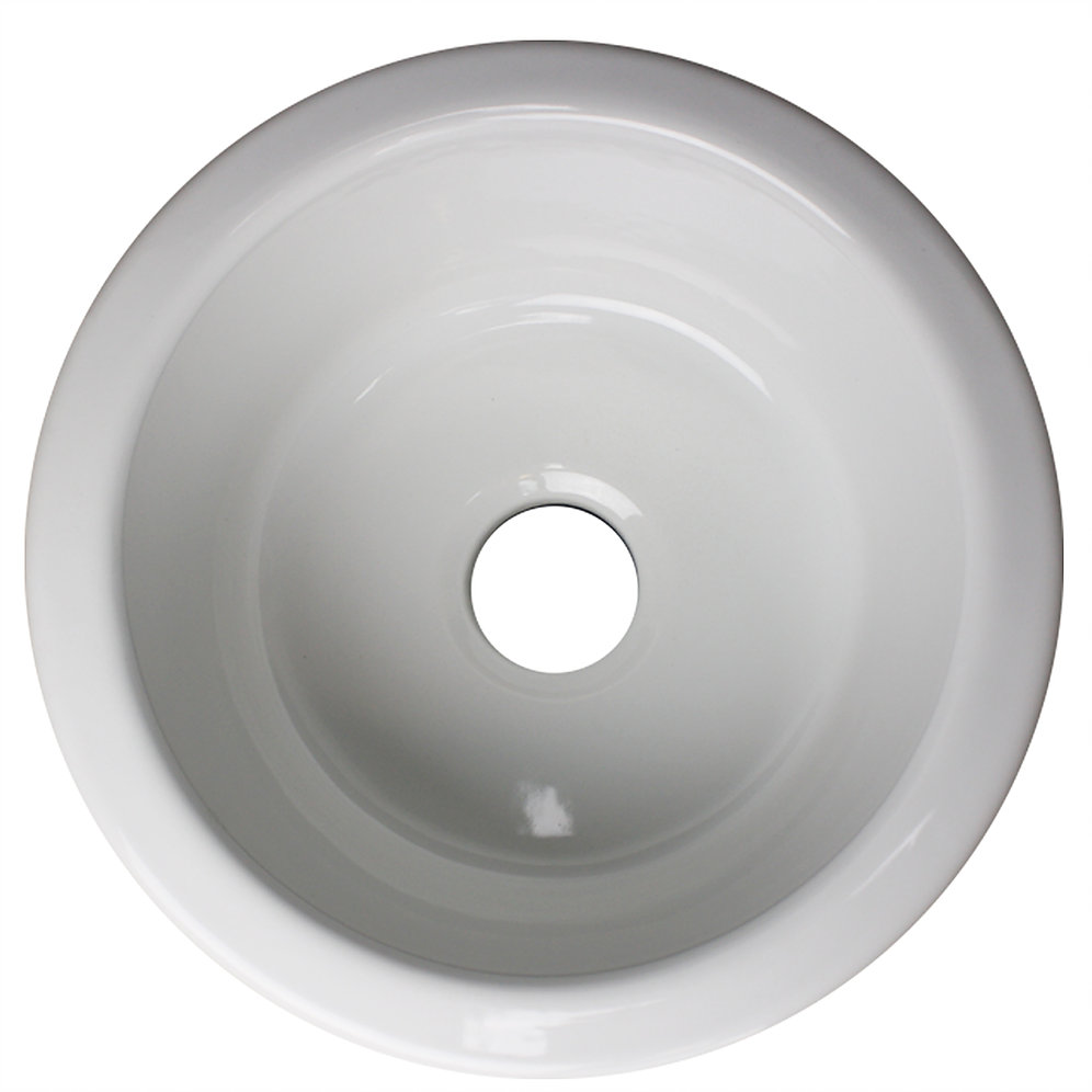 Nantucket Sinks Hyannis-18 18 inch Fireclay Round Bar-Prep Sink - Click Image to Close