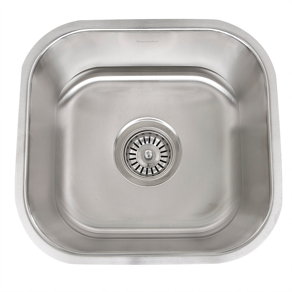Nantucket Sinks NS21 NS21 - 13.75 inch Petite Stainless Steel Undermount Bar/Prep Sink in 16 Gauge - Click Image to Close