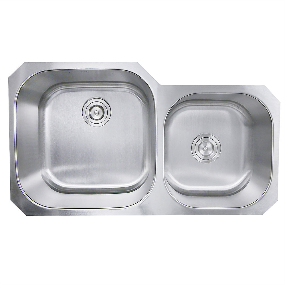 Nantucket Sinks NS3520-16 NS3520-16 - 35 Inch Double Bowl Undermount Stainless Steel Kitchen Sink - Click Image to Close