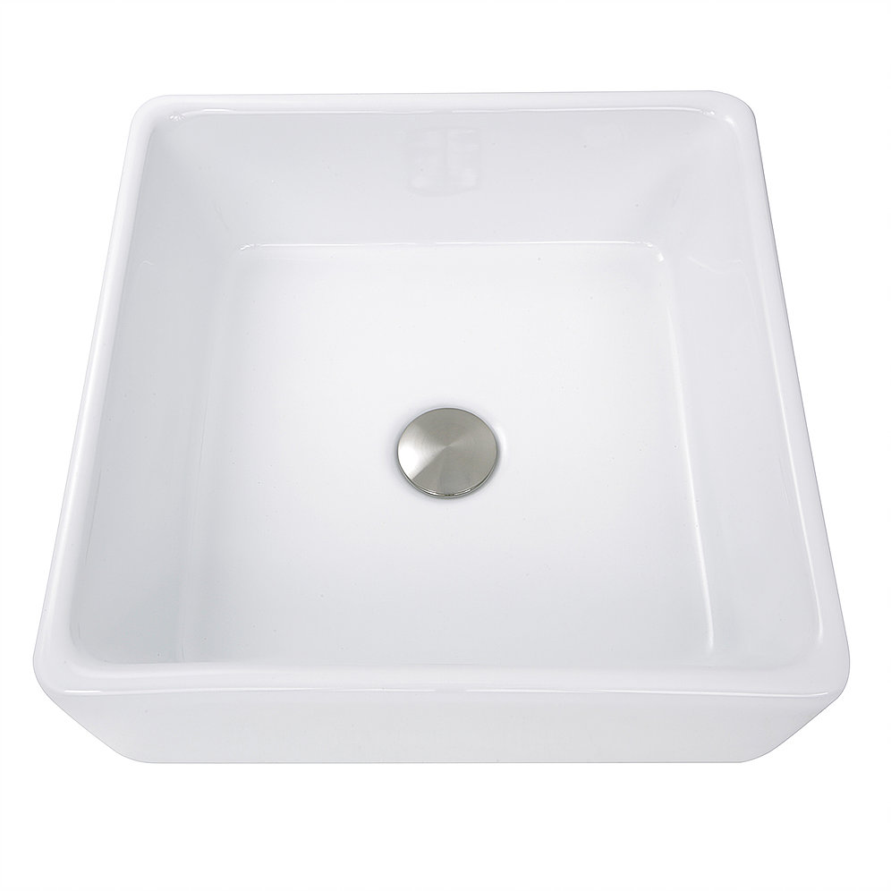Nantucket Sinks NSV107A Square White Vessel Sink NSV107A - Click Image to Close