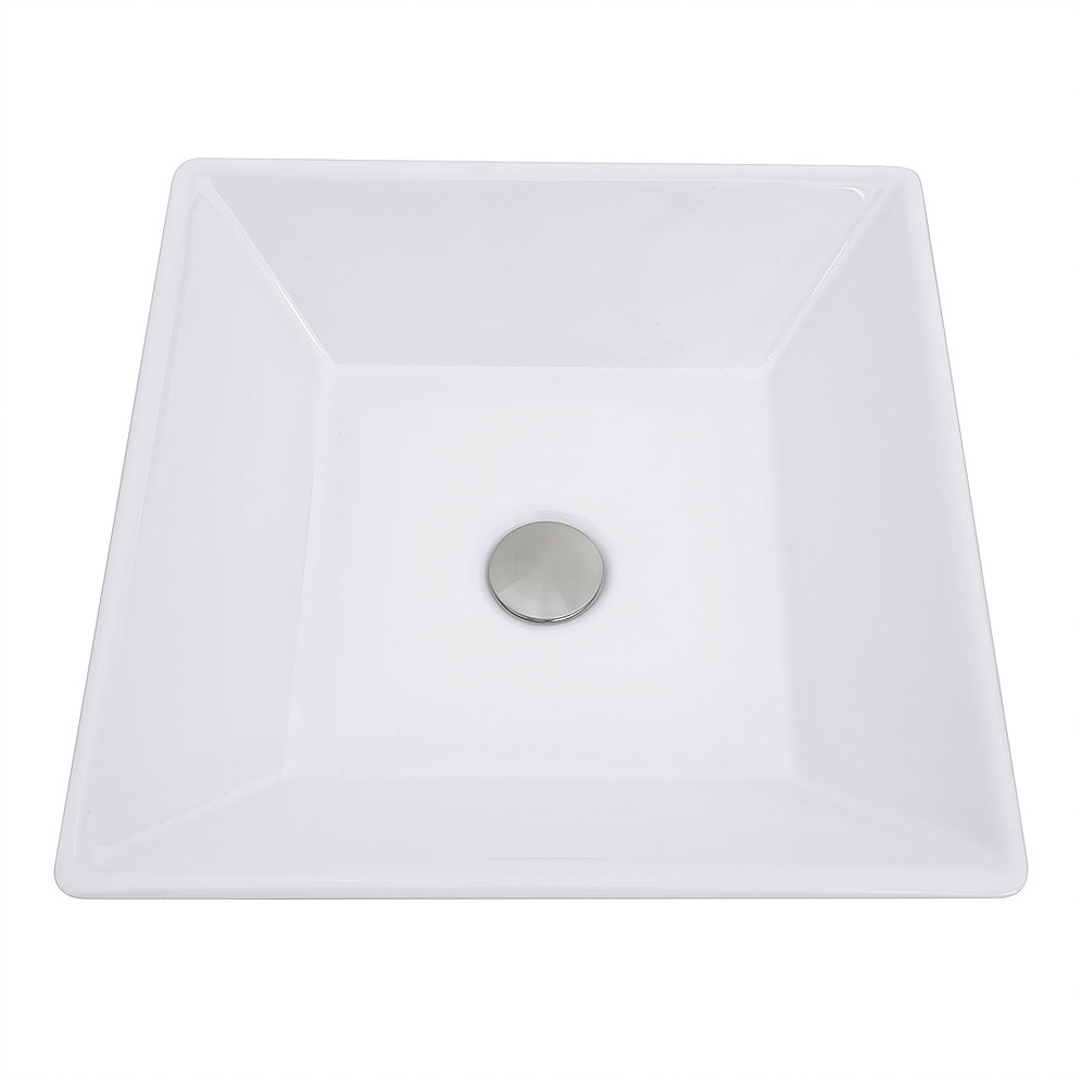 Nantucket Sinks NSV109 Square Tapered White Vessel Sink NSV109 - Click Image to Close