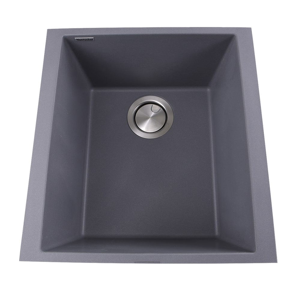 Nantucket Sinks PR1716-TI 17" Single Bowl Undermount Granite Composite Bar-Prep Sink Titanium