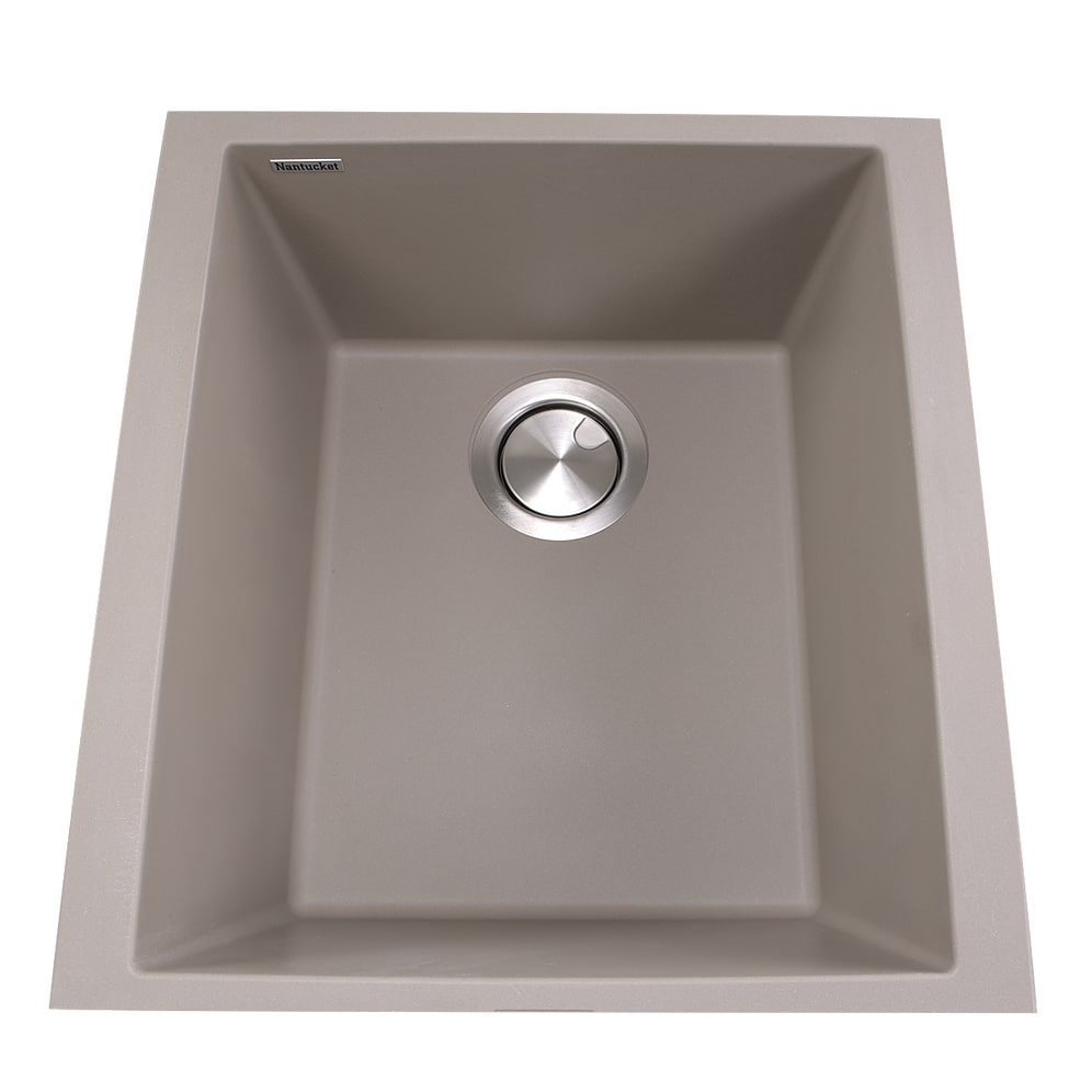 Nantucket Sinks PR1716-TR 17" Single Bowl Undermount Granite Composite Bar-Prep Sink Truffle - Click Image to Close