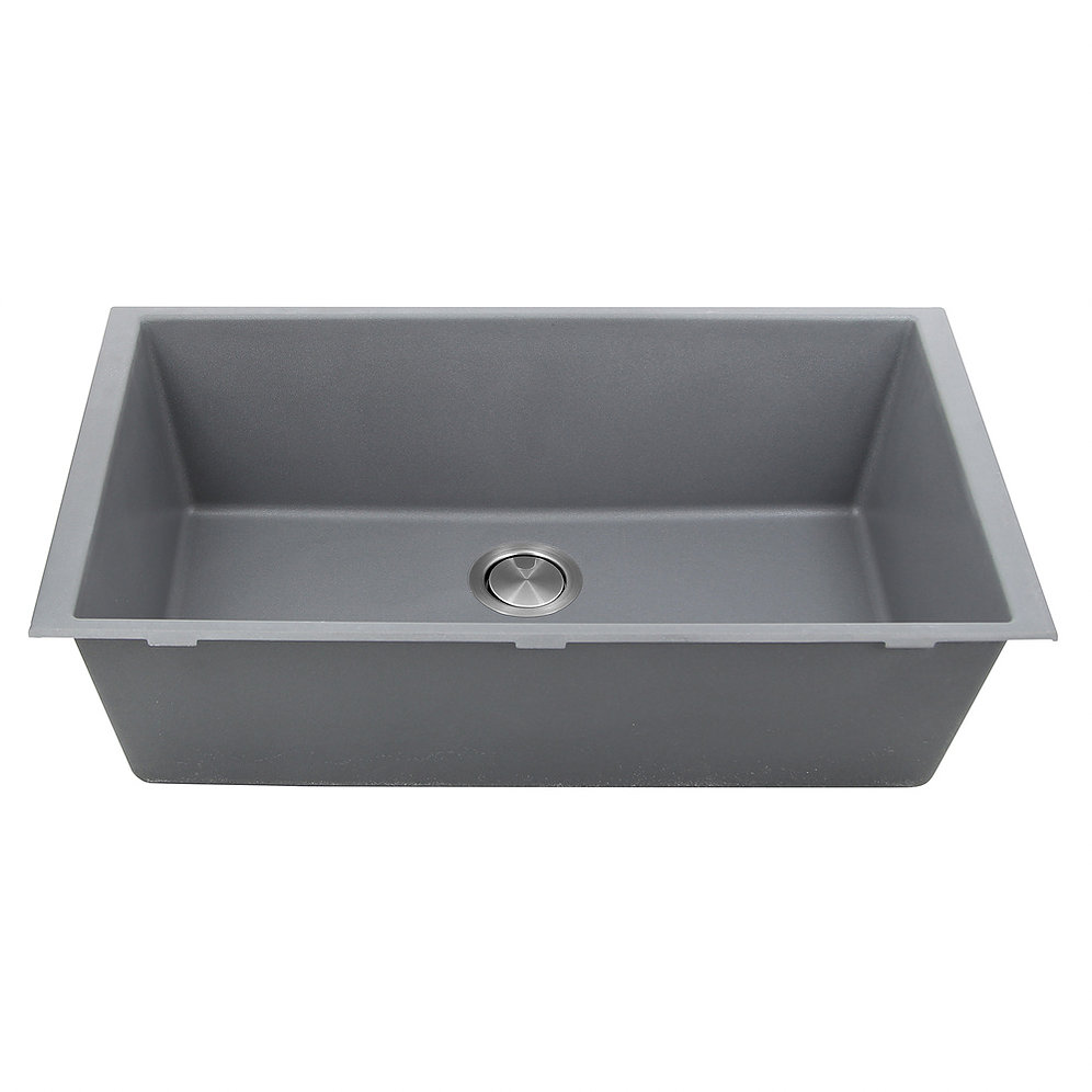 Nantucket Sinks PR3320-TI-UM 33-inch Dual-mount Granite Composite Sink in Titanium