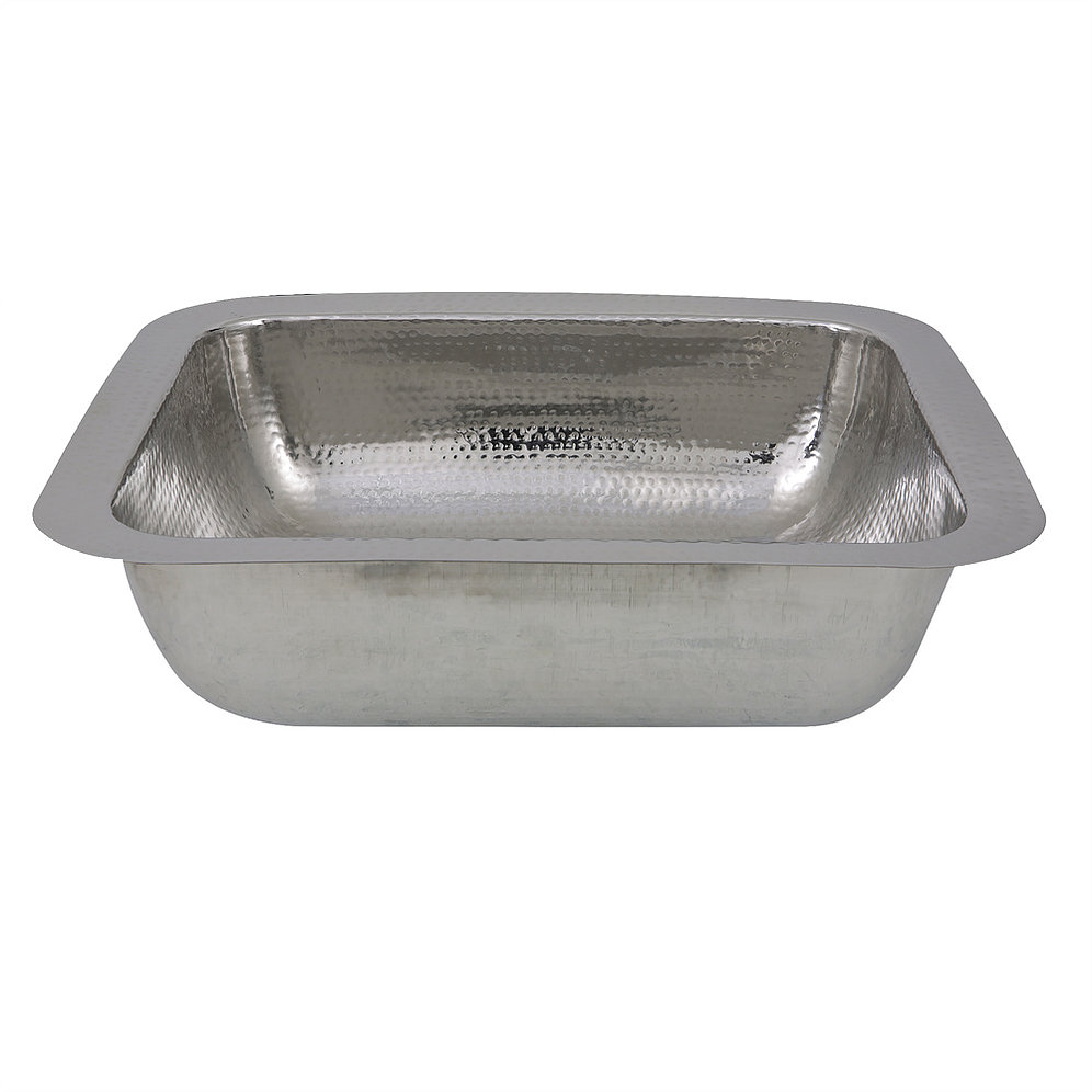 Nantucket Sinks RES RES - 17.5 Inch Hammered Stainless Steel Rectangle Bar Sink