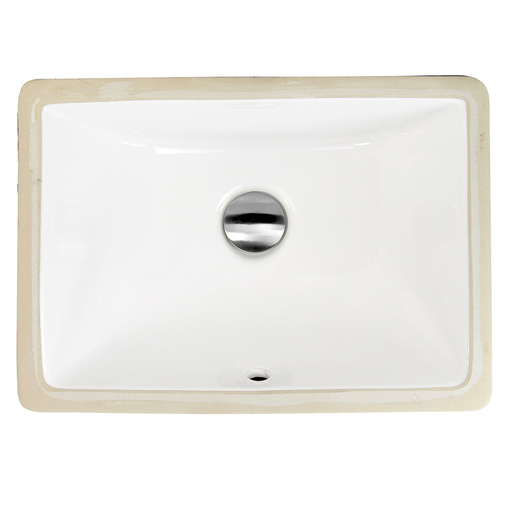 Nantucket Sinks UM-16x11-W 16 Inch X 11 Inch Undermount Ceramic Sink In White UM-16x11-W