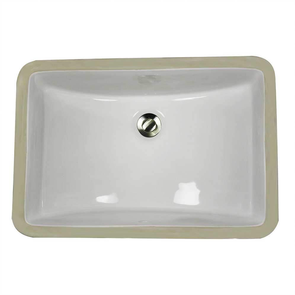 Nantucket Sinks UM-18x12-W 18 Inch X 12 Inch Undermount Ceramic Sink In White UM-18x12-W