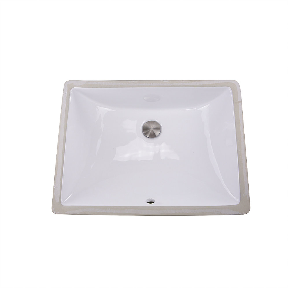 Nantucket Sinks UM-18x13-W 18 Inch x 13 Inch Undermount Ceramic Sink In White UM-18x13-W