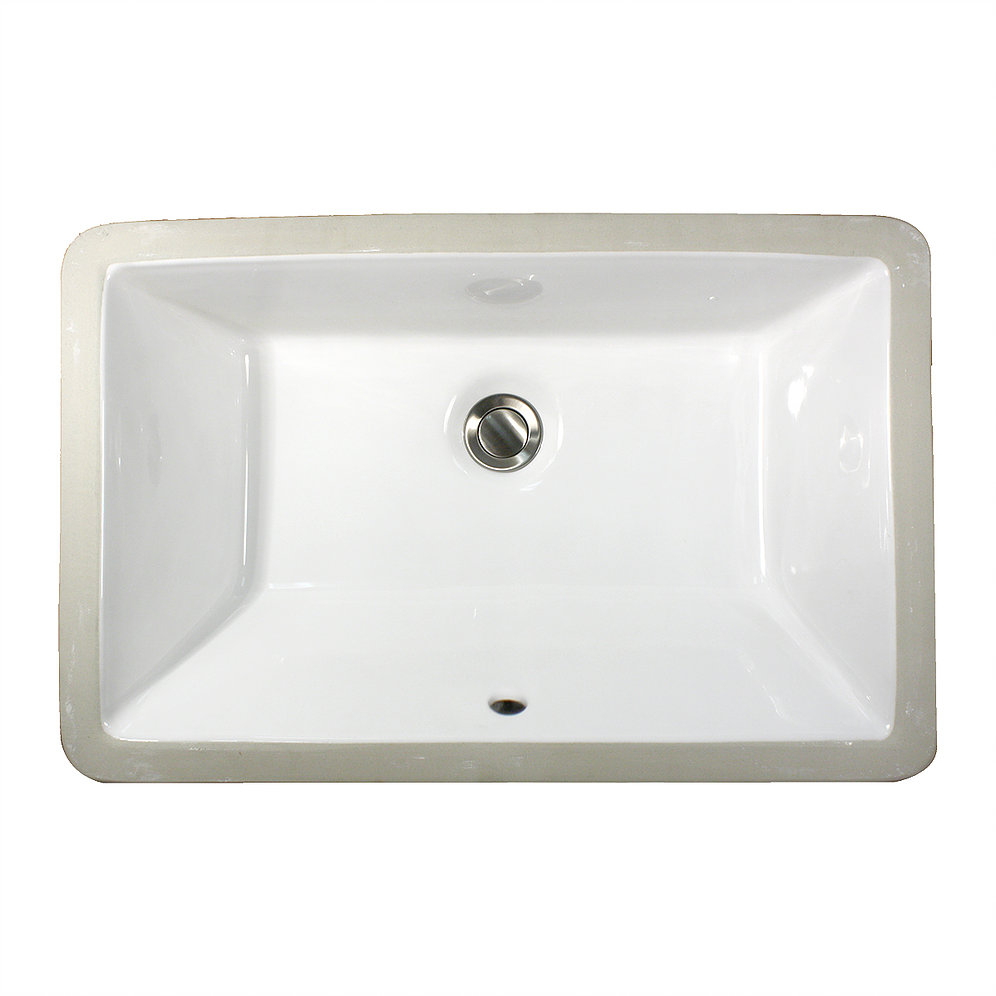 Nantucket Sinks UM-19x11-W 19 Inch X 11 Inch Undermount Ceramic Sink In White UM-19x11-W
