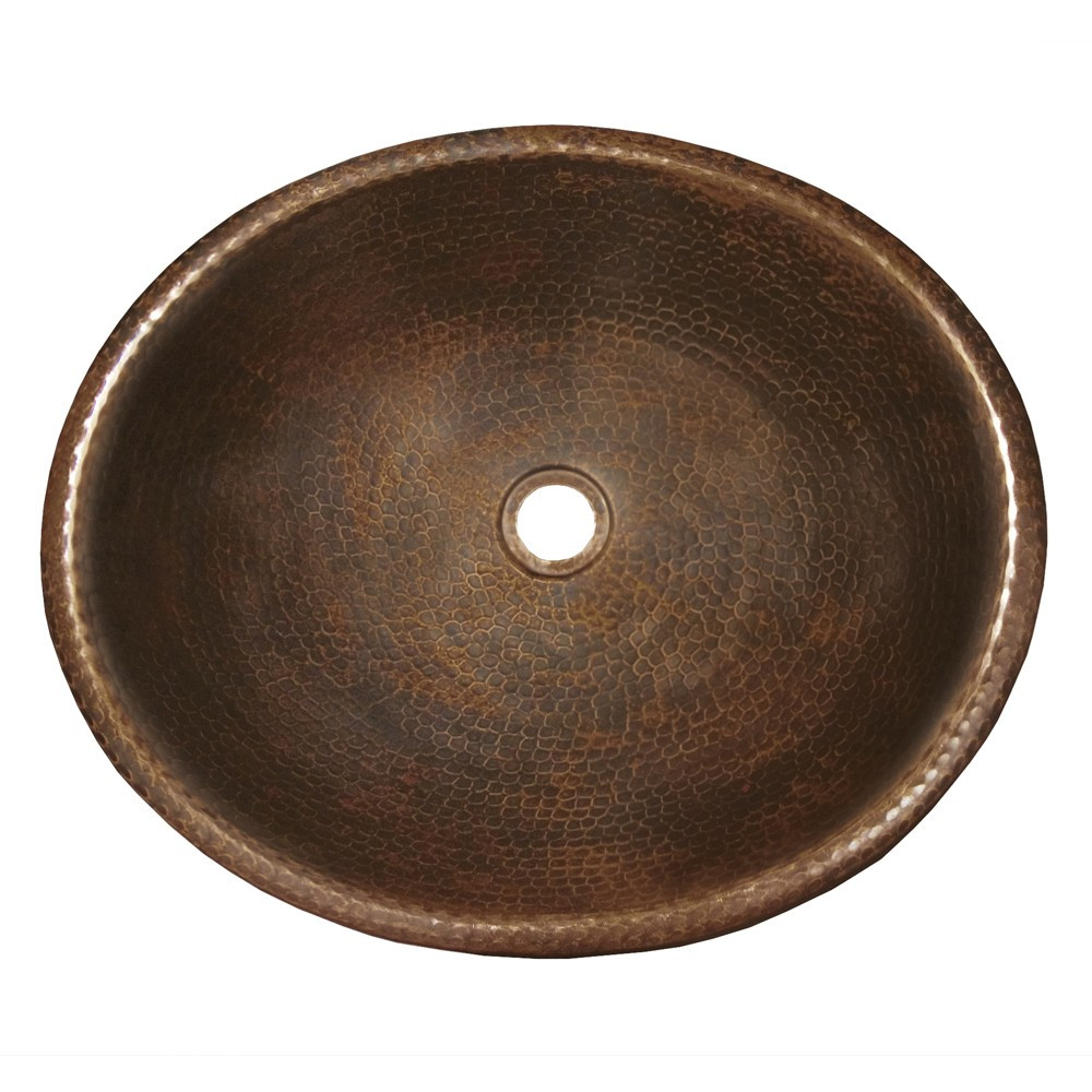 Native Trails CPS240 Rolled Classic Bathroom Sink - Antique Copper - Click Image to Close