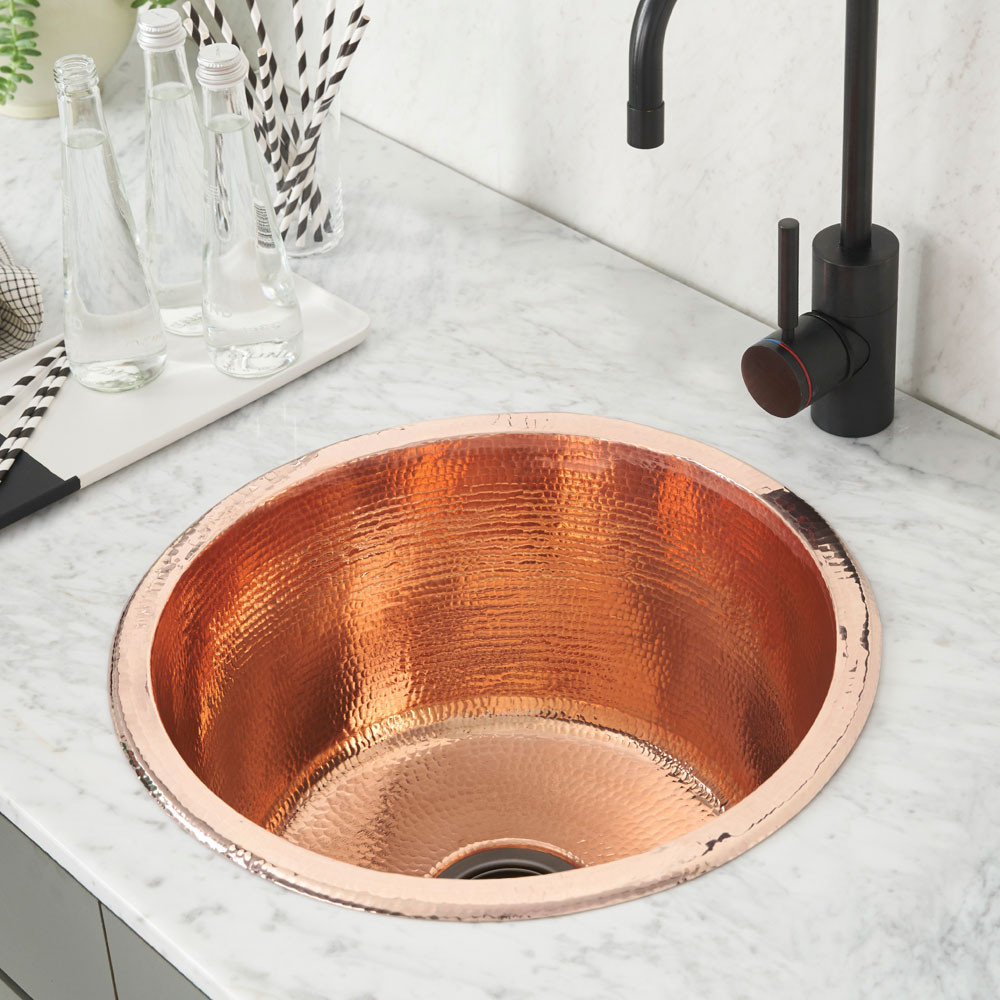 Native Trails CPS451 Redondo Grande Bar Sink - Polished Copper - Click Image to Close
