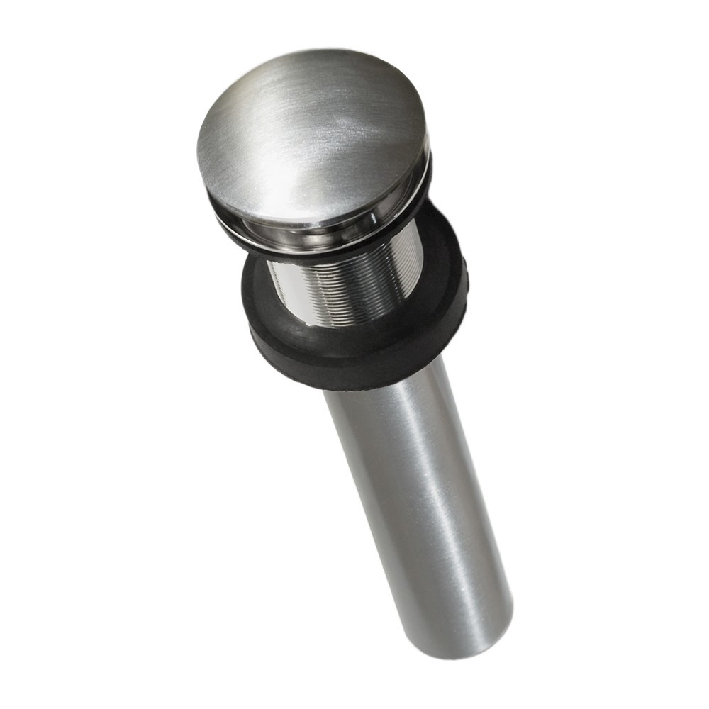 Native Trails DR130-BN Push to Seal Dome, 1.5" Sink Drain - Brushed Nickel - Click Image to Close