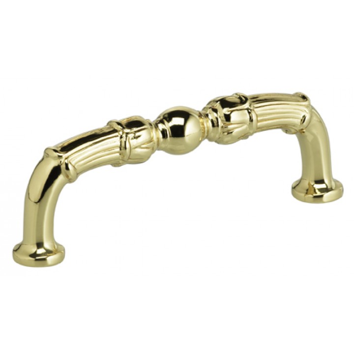 Omnia 7432/76 Cabinet Pull 3" CC - Polished Brass - Click Image to Close