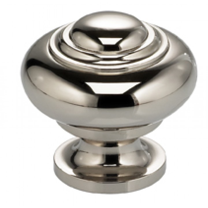 Omnia 9102/25 Cabinet Knob 1" dia - Polished Nickel Plated